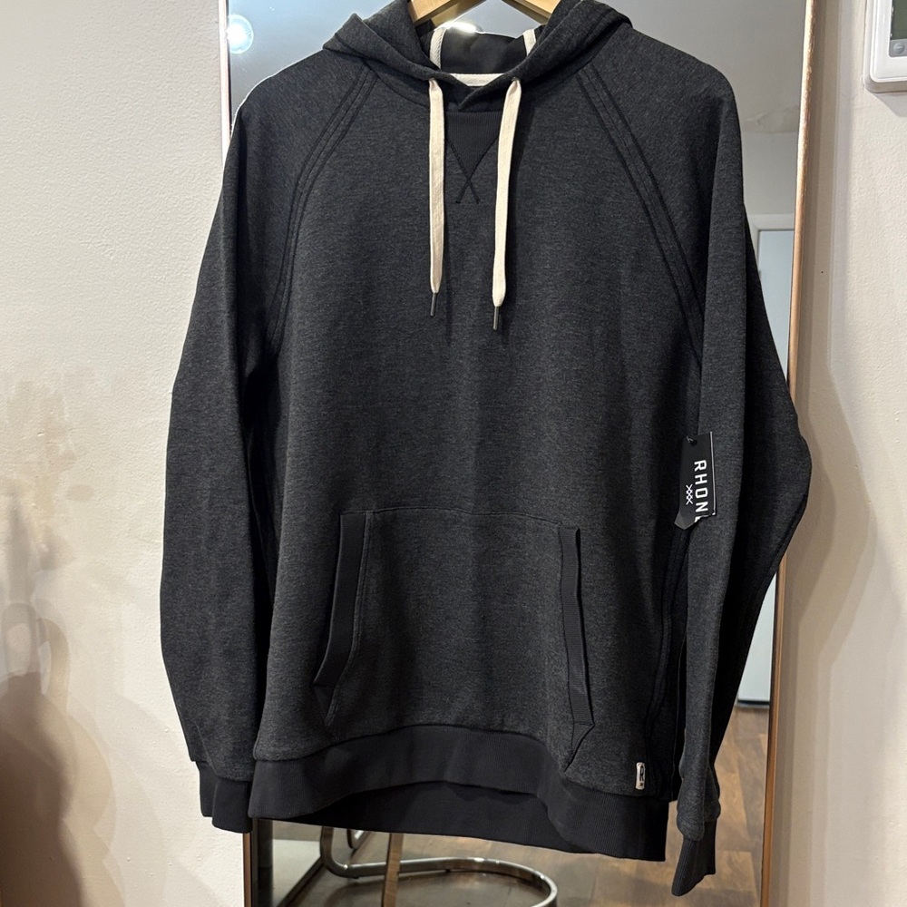 RHONE heritage midweight hoodie in black heather